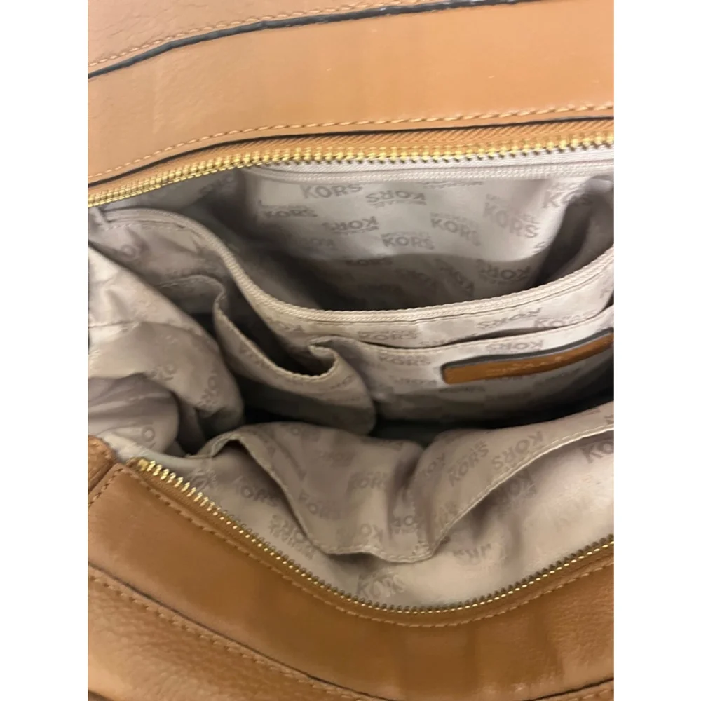 Authentic Michael Kors Brown Pebbled Leather Shoulder Bag